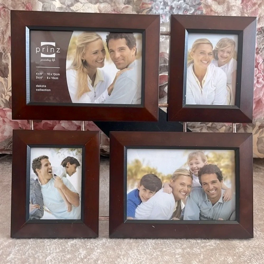 Brand New Prinz Dakota Collection Cherry Wood Collage Picture Frame 4 Photo